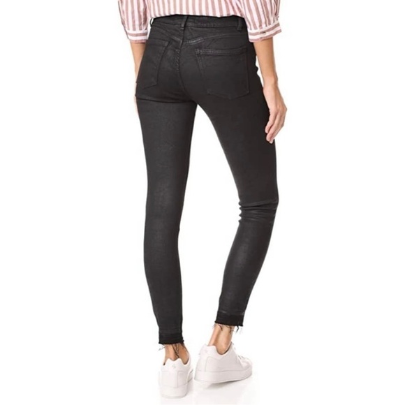 DL1961 Margaux Midrise Instascuplt Ankle Coated Skinny Jeans in Habasu Black 24 - Picture 2 of 12